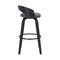 Armen Living Sonia 26" Counter Height Swivel Gray Faux Leather and Black Wood Bar Stool LCSOBAGRBL26 - alternate 9